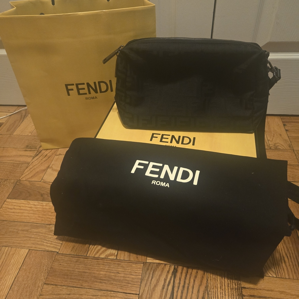 Fendi Black Men's Bag - Squared Ff Fendi Lui Medium